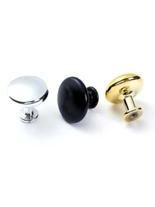 2 szt./4 szt. Złoty metalowy uchwyt do szuflad okrągłych - Czarne - Zobacz 6