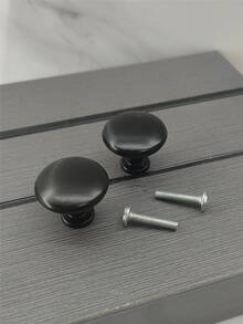 2 szt./4 szt. Złoty metalowy uchwyt do szuflad okrągłych - Czarne - Zobacz 3