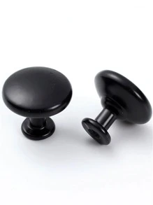 2 szt./4 szt. Złoty metalowy uchwyt do szuflad okrągłych - Czarne - Zobacz 4