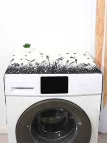 1入組植物和蝴蝶樣式洗衣機現代織物頂部洗衣機和烘乾機蓋 - 彩色 - 查看 1