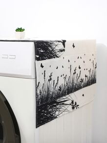 1入組植物和蝴蝶樣式洗衣機現代織物頂部洗衣機和烘乾機蓋 - 彩色 - 查看 3