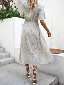 SHEIN VCAY Đầm Trọn gói Họa tiết hoa Boho - trắng - Xem 2