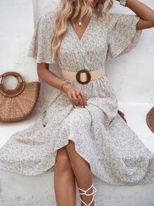 SHEIN VCAY Đầm Trọn gói Họa tiết hoa Boho - trắng - Xem 4