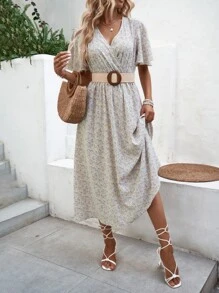 SHEIN VCAY Đầm Trọn gói Họa tiết hoa Boho - trắng - Xem 6