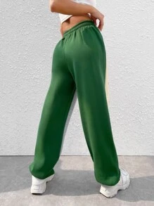 SHEIN EZwear Letter Graphic Colourblock Joggers - Multicolor - View 2