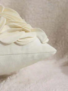 1 Máy Tính Màu Be Gối Thắt Lưng Không Chất Độn, Tối Giản Sợi Nhỏ Cánh Hoa Chi Tiết Trang Trí Ném Gối - Màu be - Xem 2