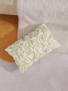 1 Máy Tính Màu Be Gối Thắt Lưng Không Chất Độn, Tối Giản Sợi Nhỏ Cánh Hoa Chi Tiết Trang Trí Ném Gối - Màu be - Xem 5