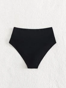 SHEIN Swim Bottom de bikini unicolor de talle alto