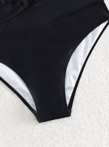 SHEIN Swim Bottom de bikini unicolor de talle alto