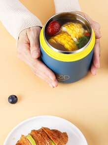 1 hộp đựng cơm trưa bằng thép không gỉ, hộp đựng cơm trưa có hình ảnh khẩu hiệu hiện đại cho văn phòng, trường học, nhà bếp, quà tặng Giáng sinh - Nhiều màu - Xem 3