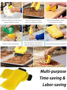 1 pieza Estropajo de silicona limpieza multifuncional 3 en 1 para doméstico - Multicolor - Ver 5