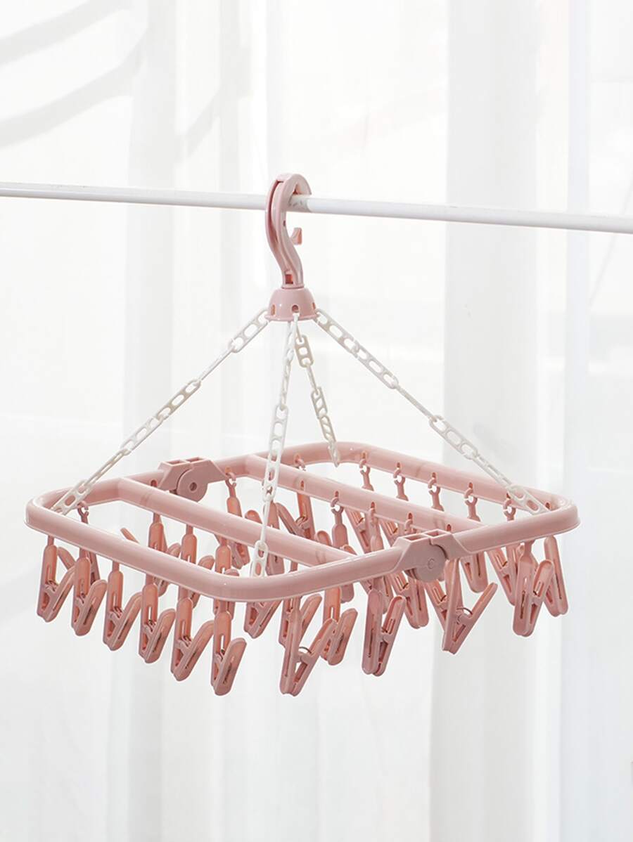 1 pieza Tendedero de ropa de plástico secado rosado para doméstico