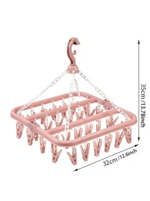1 pieza Tendedero de ropa de plástico secado rosado para doméstico