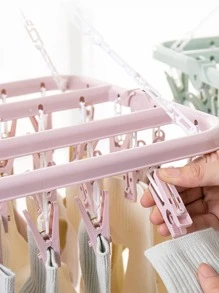 1 pieza Tendedero de ropa de plástico secado rosado para doméstico
