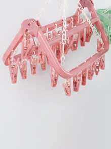 1 pieza Tendedero de ropa de plástico secado rosado para doméstico