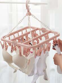 1 pieza Tendedero de ropa de plástico secado rosado para doméstico