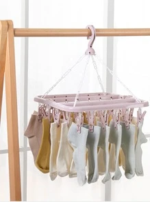 1 pieza Tendedero de ropa de plástico secado rosado para doméstico