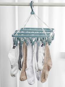 1 pieza Percha de secado de ropa plegable de plástico secado para doméstico - Celeste - Ver 6