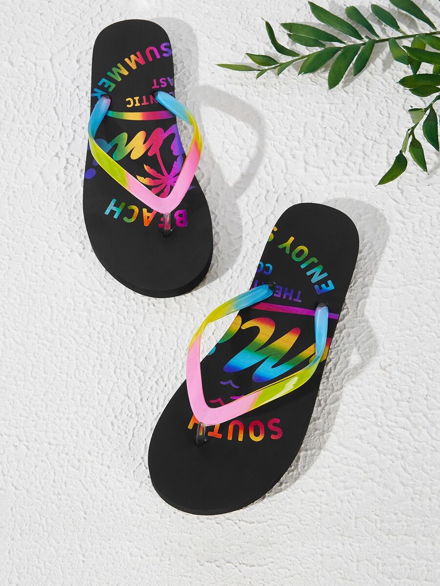 Chanclas de color combinado de dedo - Multicolor - Ver 1