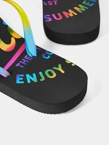 Chanclas de color combinado de dedo - Multicolor - Ver 5