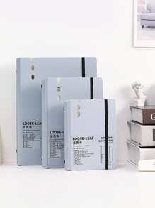 1入組素色活頁本帶彈性帶 - 淺灰色 - 查看 1