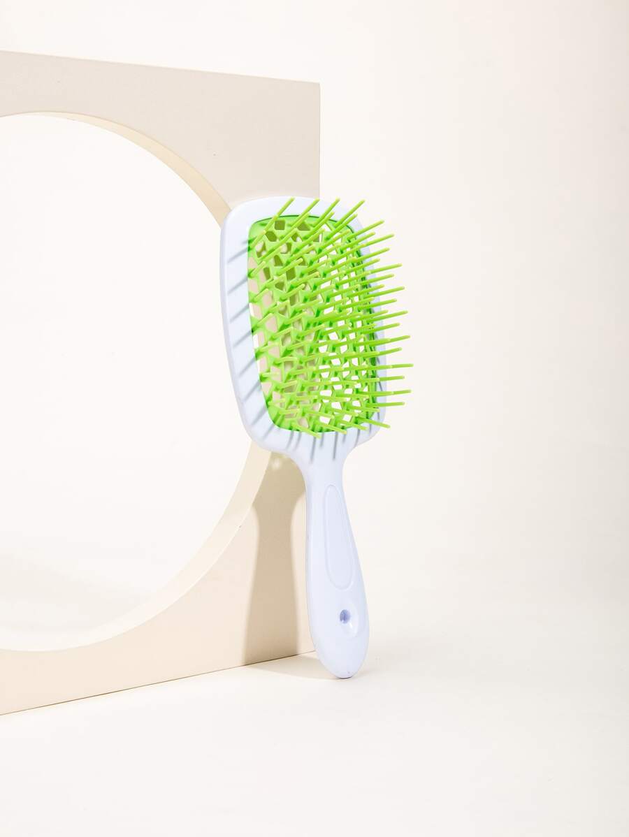 美发按摩头发干燥快干梳蜂窝网梳，1 件黑色不打结按摩梳直发造型空心梳，发刷/发梳，空心顺发刷柔性发刷，干湿发用发刷，防静电发刷，干湿均可使用，灵活，尼龙刷毛，适合所有发质顺发刷干湿通风顺发刷 - 1/2 包顺发刷，轻松去除 - 超柔软刷毛，自然卷曲