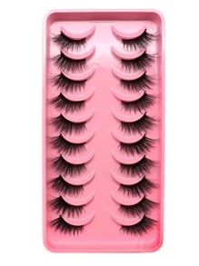 10 Passenger eyelashes are thick curled 14mm fluffy slim fake eyelashes Daily cat naturally slender