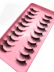 10 Passenger eyelashes are thick curled 14mm fluffy slim fake eyelashes Daily cat naturally slender