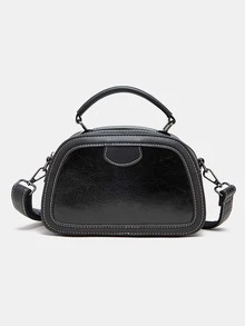 Minimalist Satchel Bag - Black - View 1
