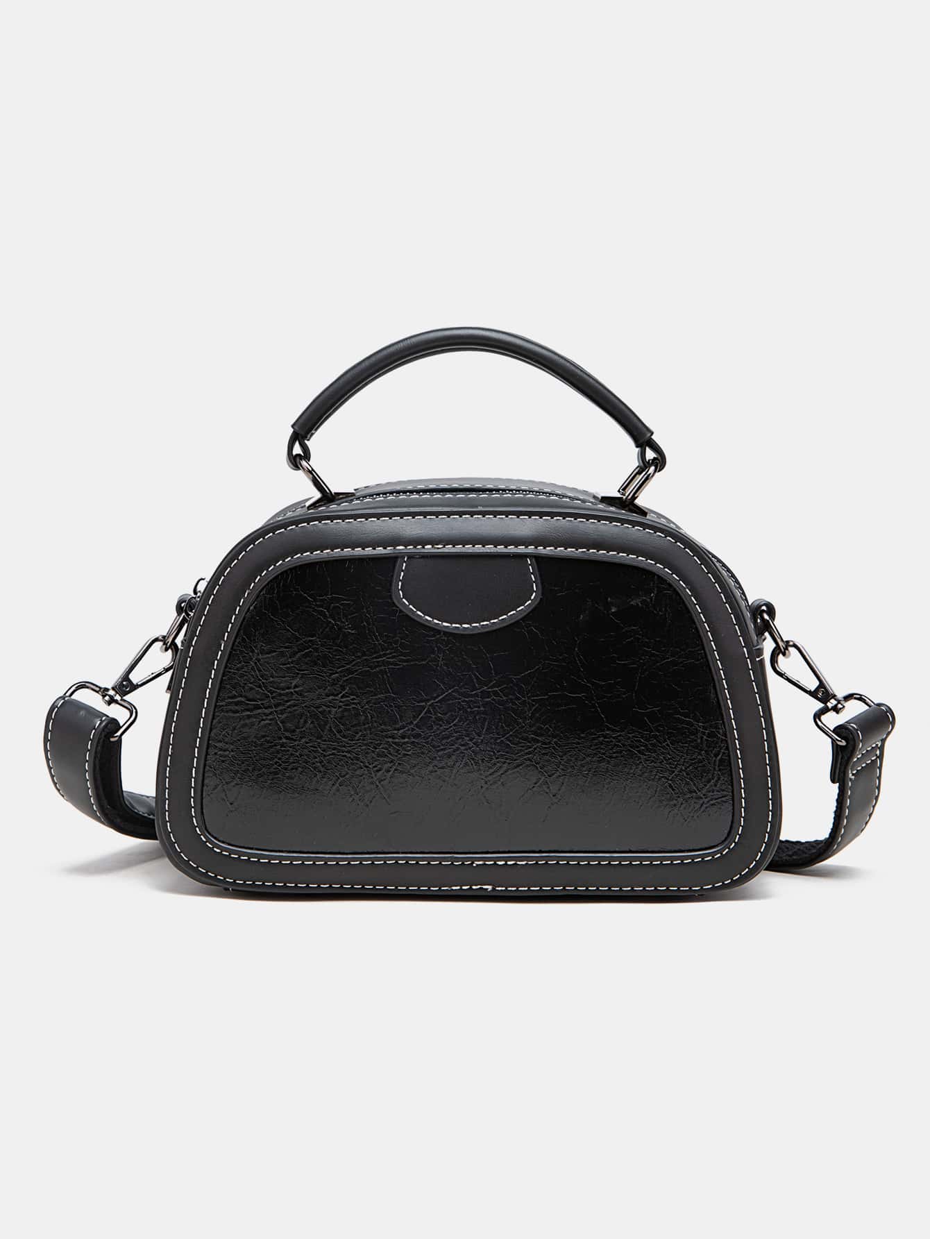 Minimalist Satchel Bag - Black - View 1
