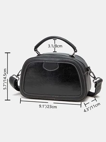 Minimalist Satchel Bag - Black - View 4