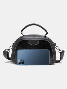 Minimalist Satchel Bag - Black - View 6