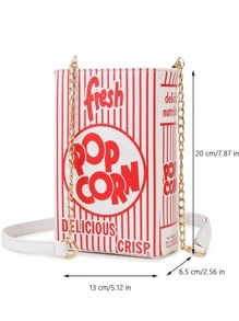 迷你新奇爆米花造型斜挎包 - 紅色 - 查看 3