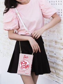 迷你新奇爆米花造型斜挎包 - 紅色 - 查看 4