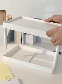 1pc Double Layer Stationery Storage Rack Back To School