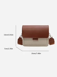 Mini Two Tone Flap Square Bag - Brown - View 3