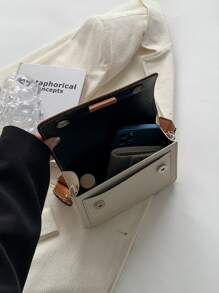 Mini Two Tone Flap Square Bag - Brown - View 5