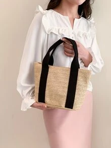 Bolsa de mimbre minimalista