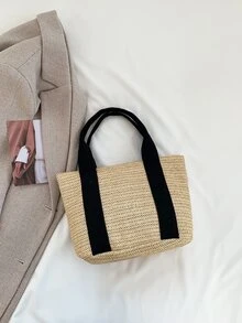 Bolsa de mimbre minimalista