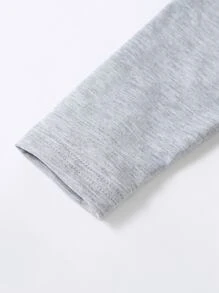 Baby Cartoon Graphic Footed Sleep Jumpsuit - Grey - View 6