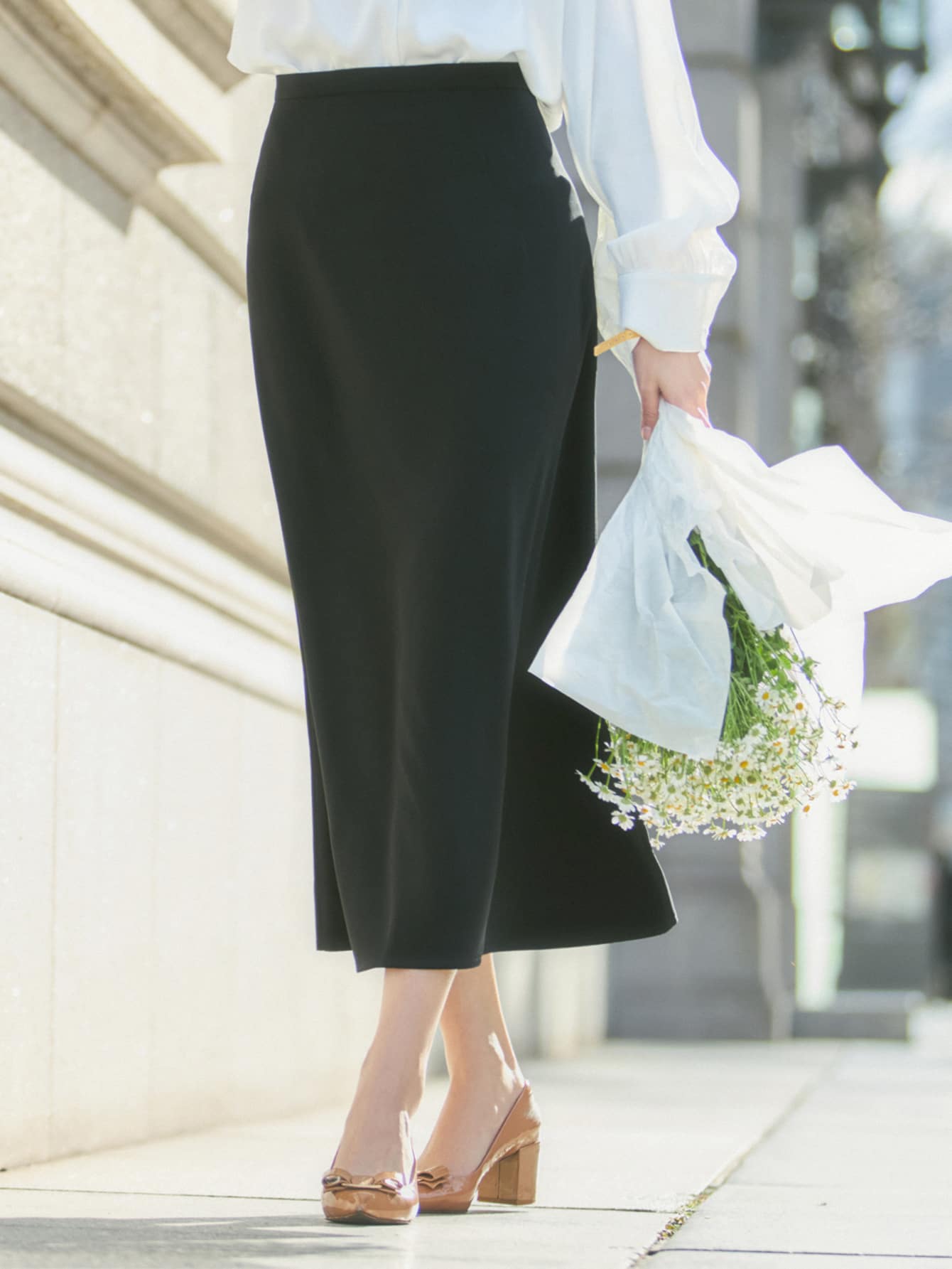 Solid A-line Skirt