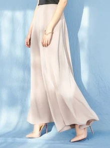 DAZY Solid Wide Leg Pants - Apricot - View 7