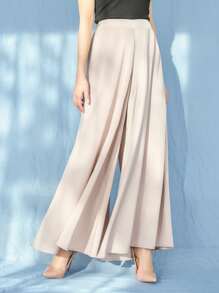 DAZY Solid Wide Leg Pants - Apricot - View 11