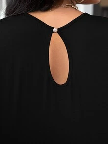 DEARCASE Jumpsuits Plus Size Nút Dây kéo Túi màu trơn Giải trí - màu đen - Xem 5