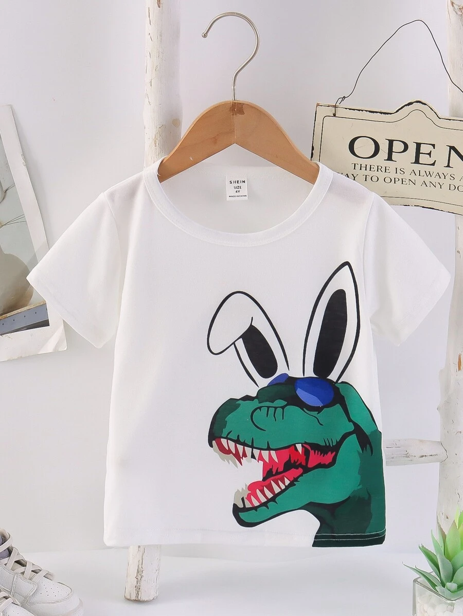 Toddler Boys Cartoon Graphic Tee - White - View 1