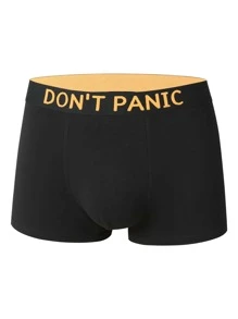 Men 5pcs Letter Tape Waist Boxer Brief - Black - View 3