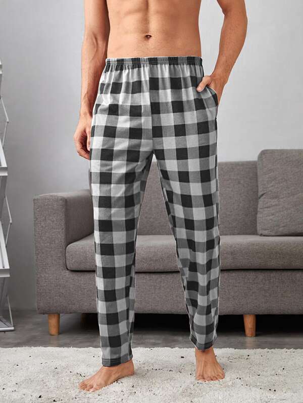 Men Buffalo Plaid Slant Pockets PJ Pants SHEIN USA