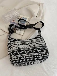 幾何樣式流浪包 - 黑與白 - 查看 5