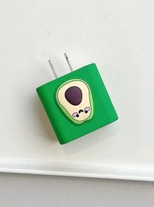 5入組酪梨裝飾TPR聚氨酯數據線保護頭套裝 - 綠色 - 查看 4