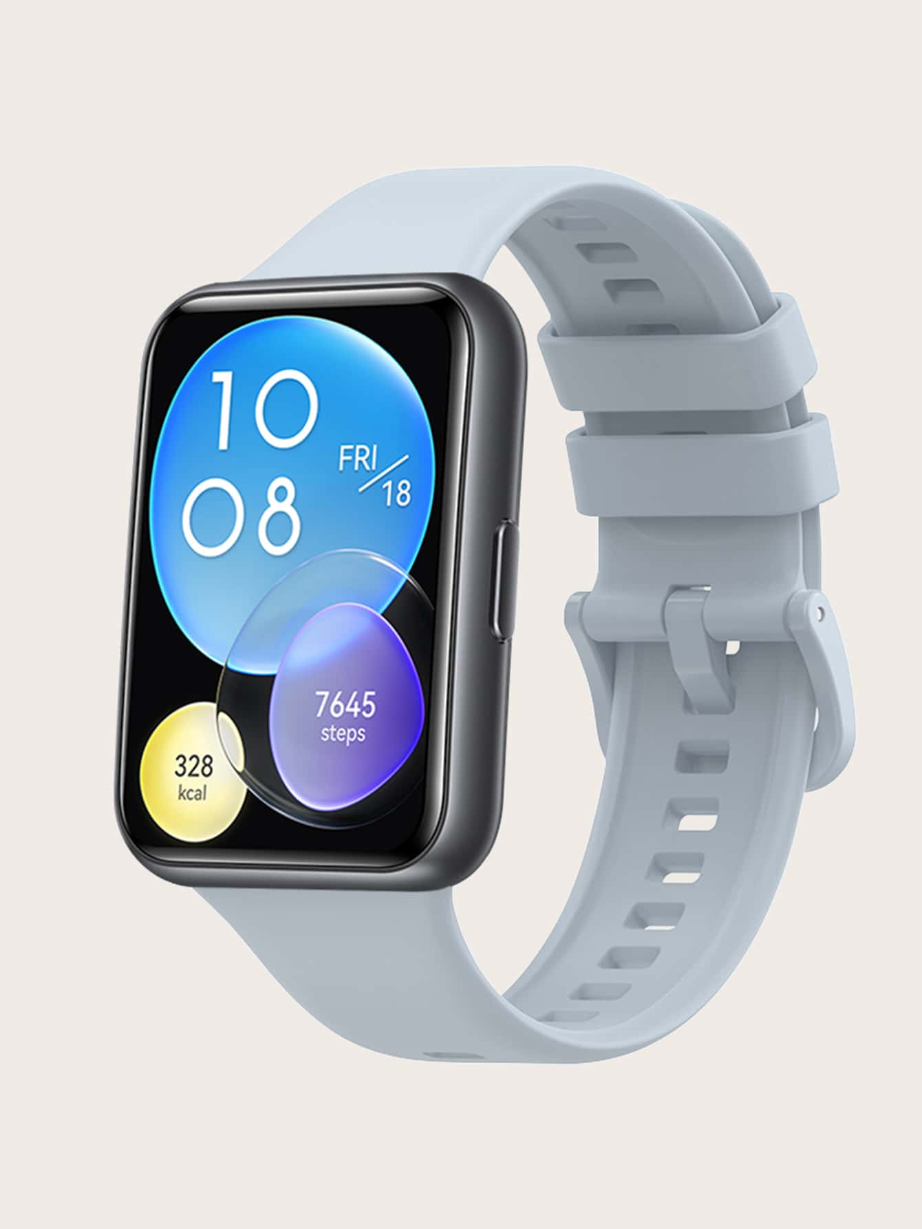 Red Silicone Solid Color Watch Band Strap Compatible With Huawei Watch Fit 2 - Baby Blue - View 1